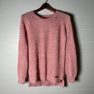 Teenie Weenie Crew Neck Sweater Dk Coral/Red White Heathered Knit Sz FL